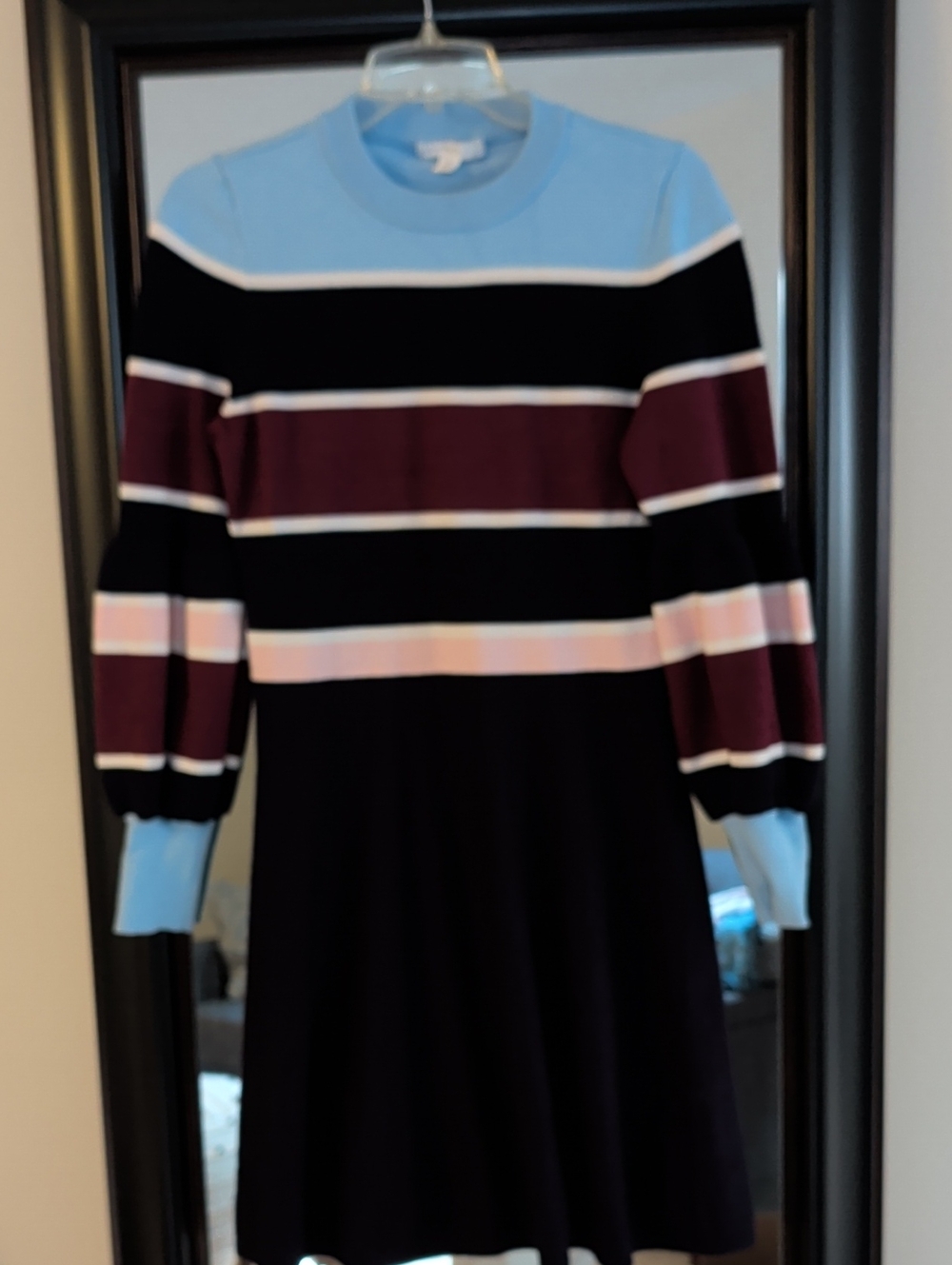Nordstrom 1901 Navy & Light Blue Striped Knit Dress